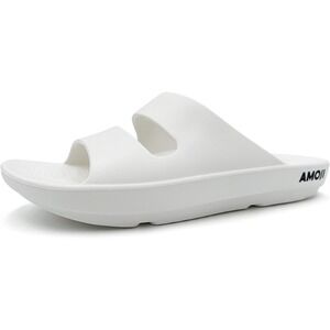 Recovery Slides, Women Sz 10, Men Sz 8M, Arch Support Cushion Sandals, White